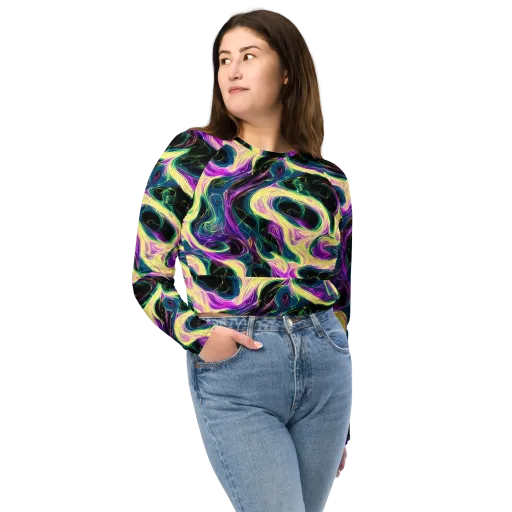 Aurora Rapture on a Long Sleeve Crop Top