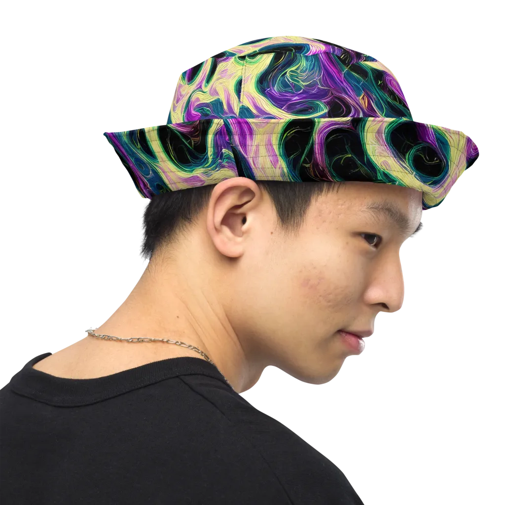 Aurora Rapture on Reversible Bucket Hat — Right Outside