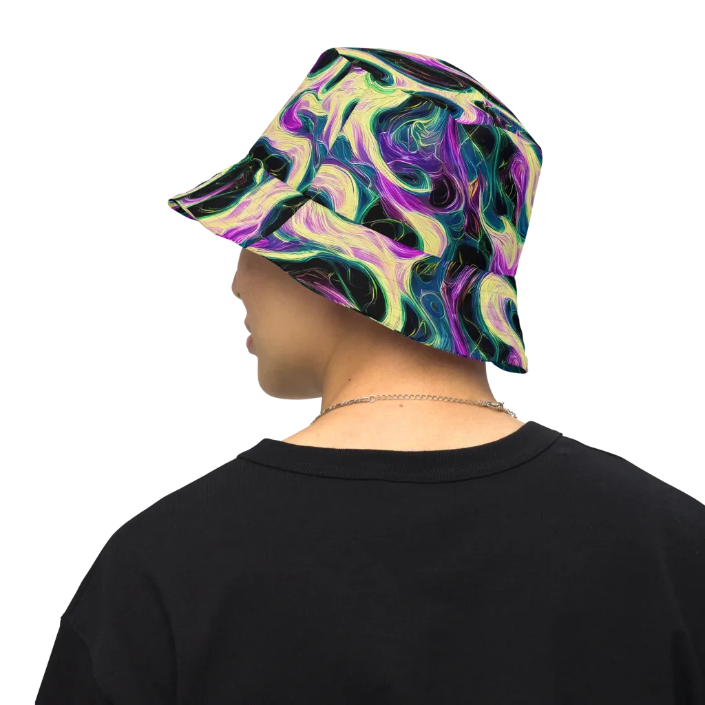 Aurora Rapture on Reversible Bucket Hat — Back Inside
