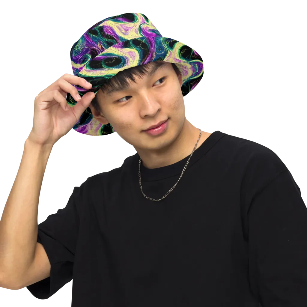 Aurora Rapture on Reversible Bucket Hat — Front Inside