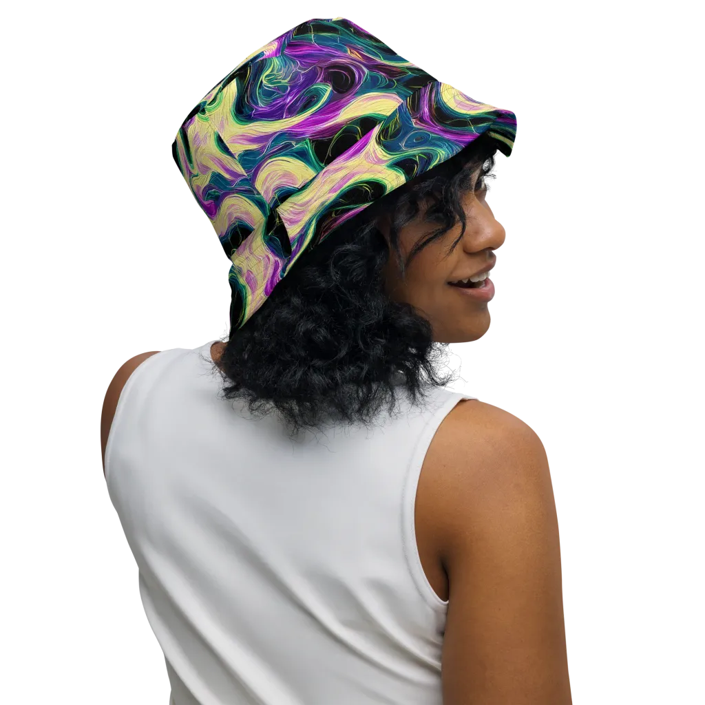 Aurora Rapture on Reversible Bucket Hat — Right Outside
