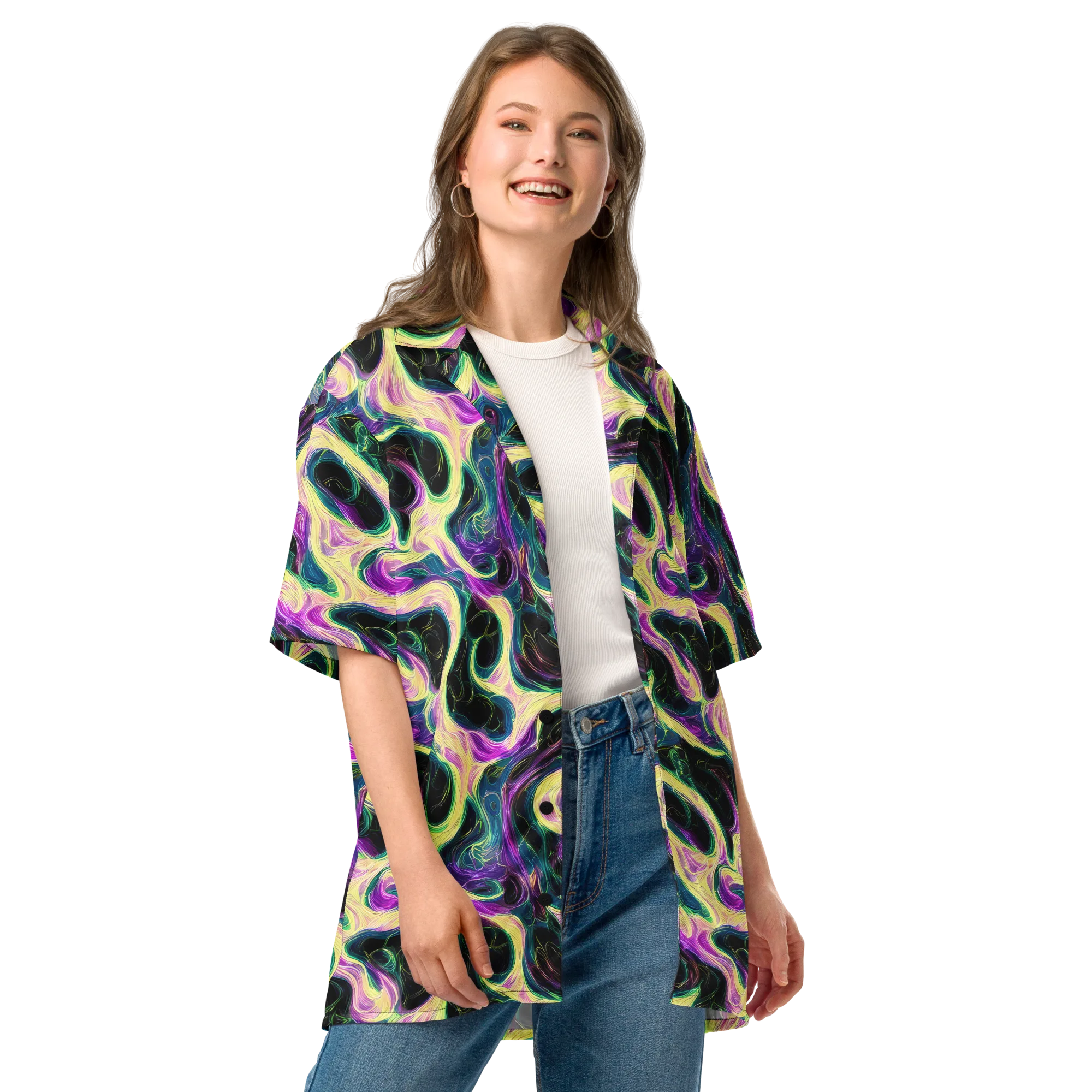 Aurora Rapture on Button Shirt — Front