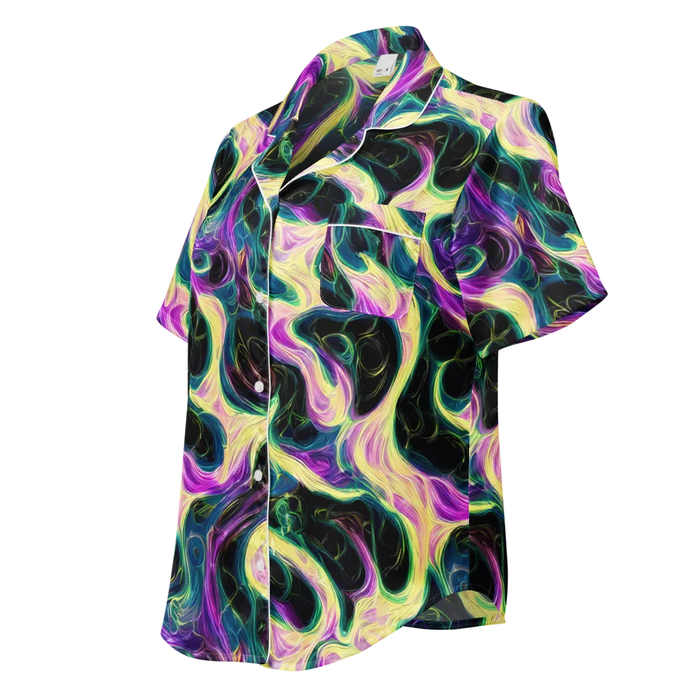 Aurora Rapture on Women's Short Sleeve Pajama Top — Left Front