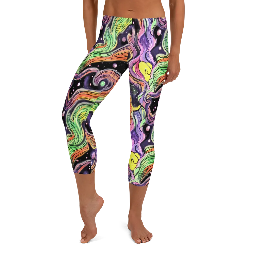 Cosmic Ribbon on Capri Leggings — Front