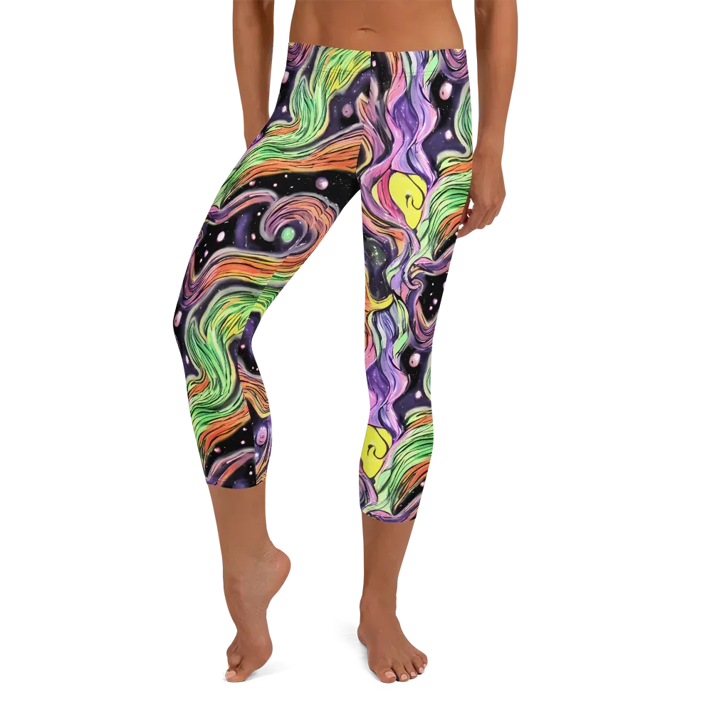 Cosmic Ribbon on Capri Leggings — Front