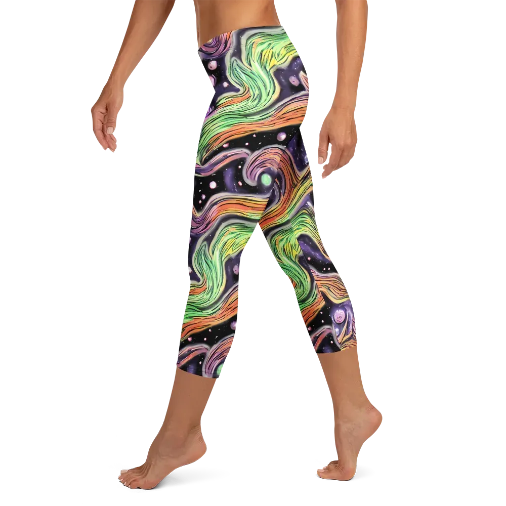 Cosmic Ribbon on Capri Leggings — Left