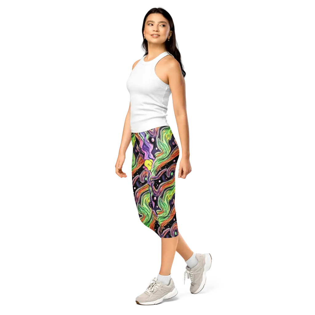 Cosmic Ribbon on Capri Leggings — Left Front