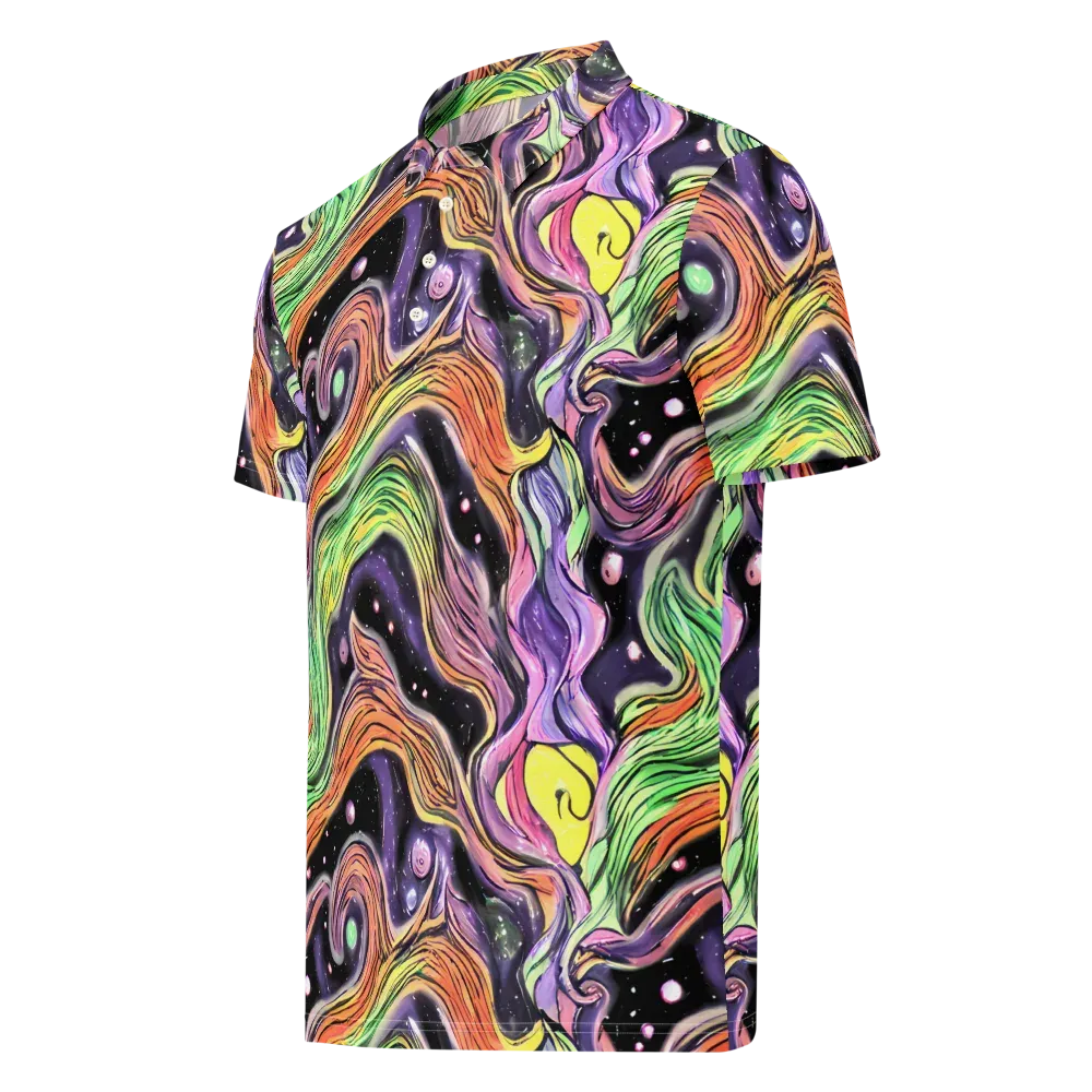 Cosmic Ribbon on Men's Slim Fit Polo Shirt — Left Front