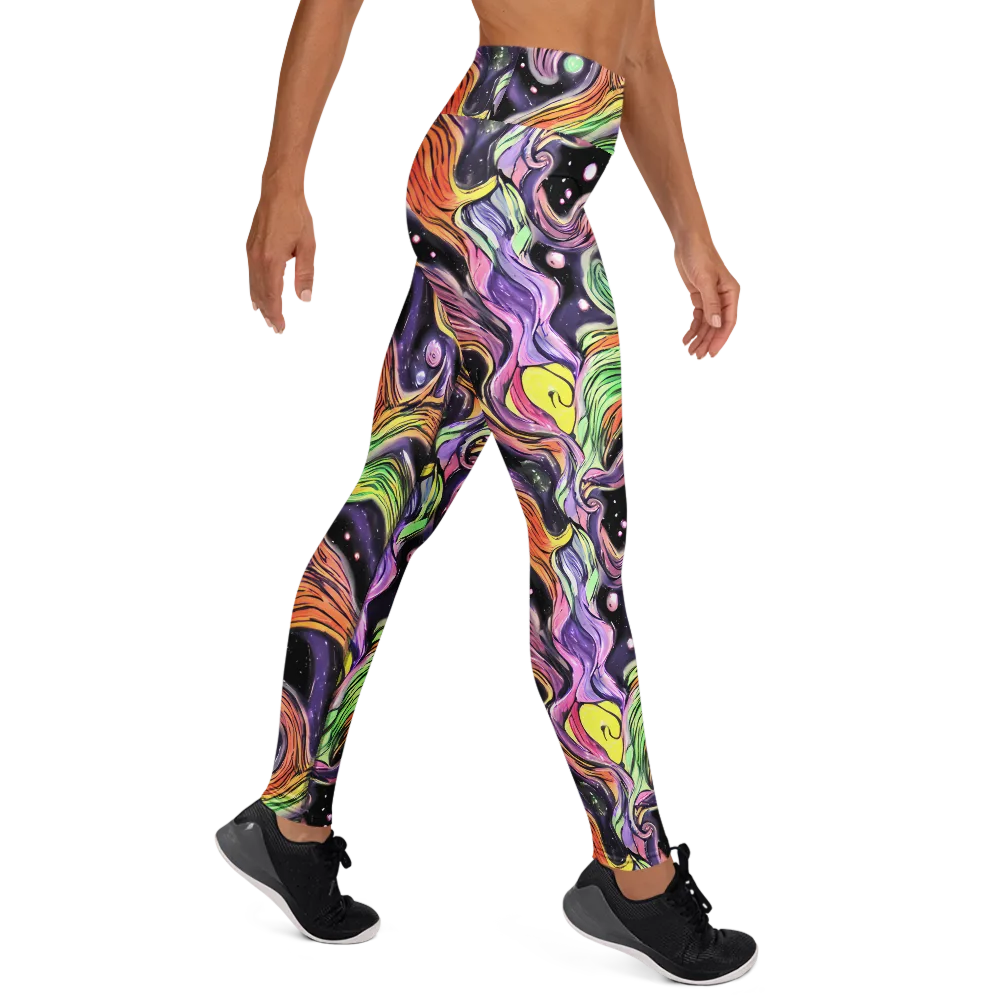Cosmic Ribbon on Yoga Leggings — Right