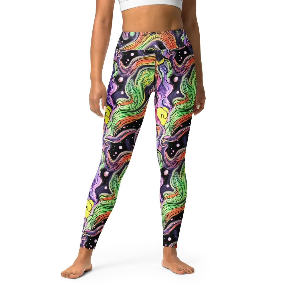 Cosmic Ribbon on Yoga Leggings — Front