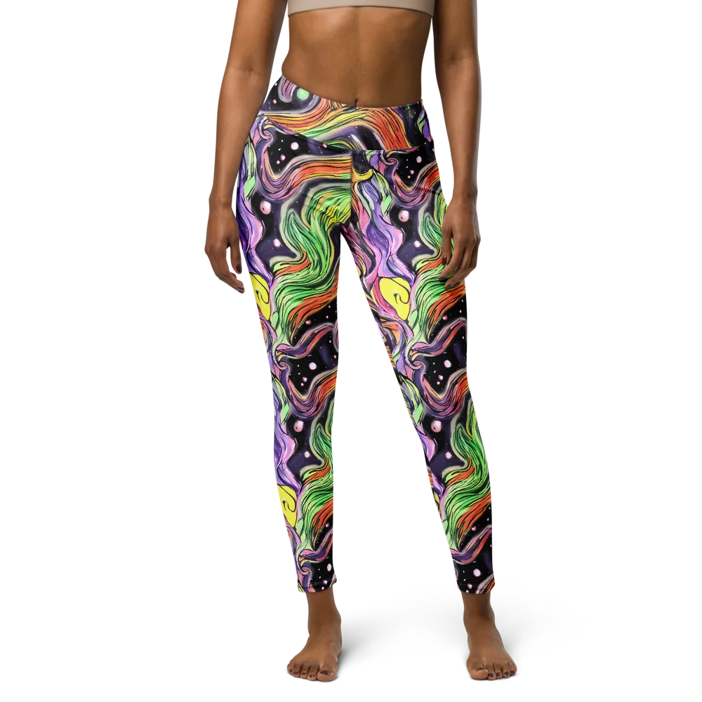 Cosmic Ribbon on Yoga Leggings — Front