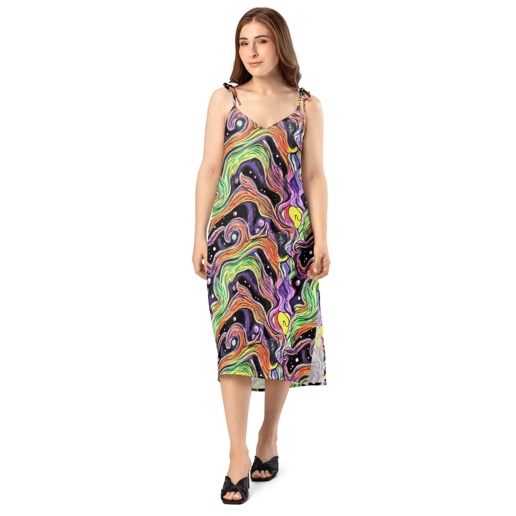 Cosmic Ribbon on Slip Dress — Front