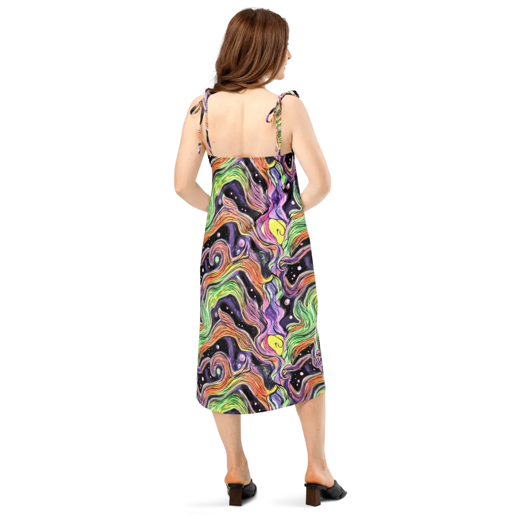 Cosmic Ribbon on Slip Dress — Back