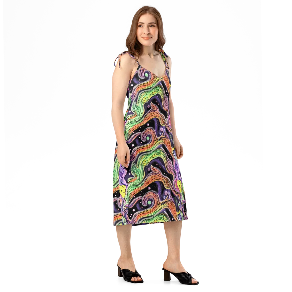 Cosmic Ribbon on Slip Dress — Right Front