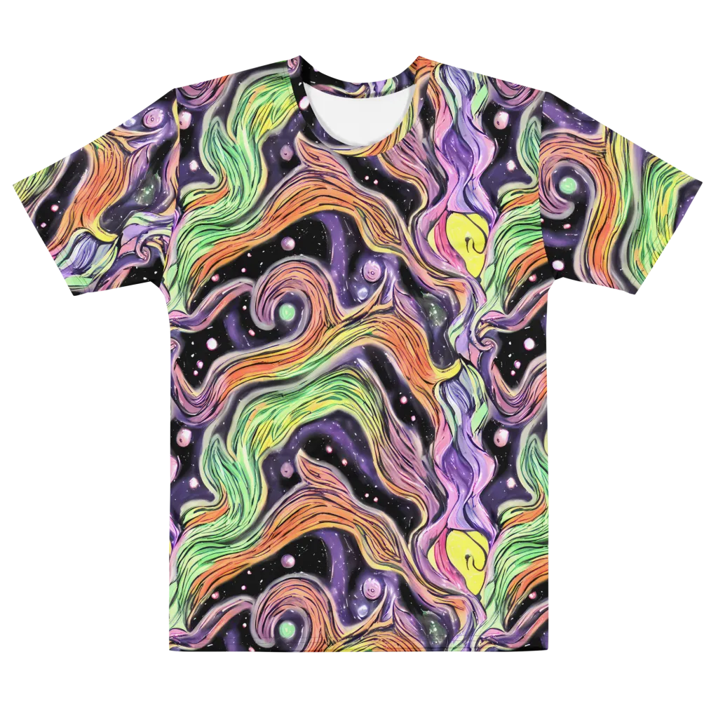 Cosmic Ribbon on Men's Cotton Crew Neck T-Shirt — Front