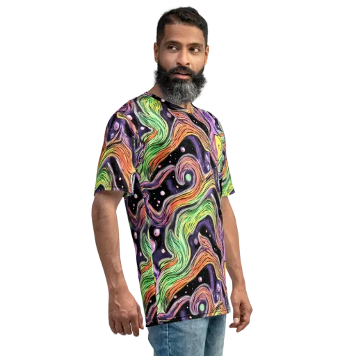 Cosmic Ribbon on a Men's Crew Neck T-Shirt