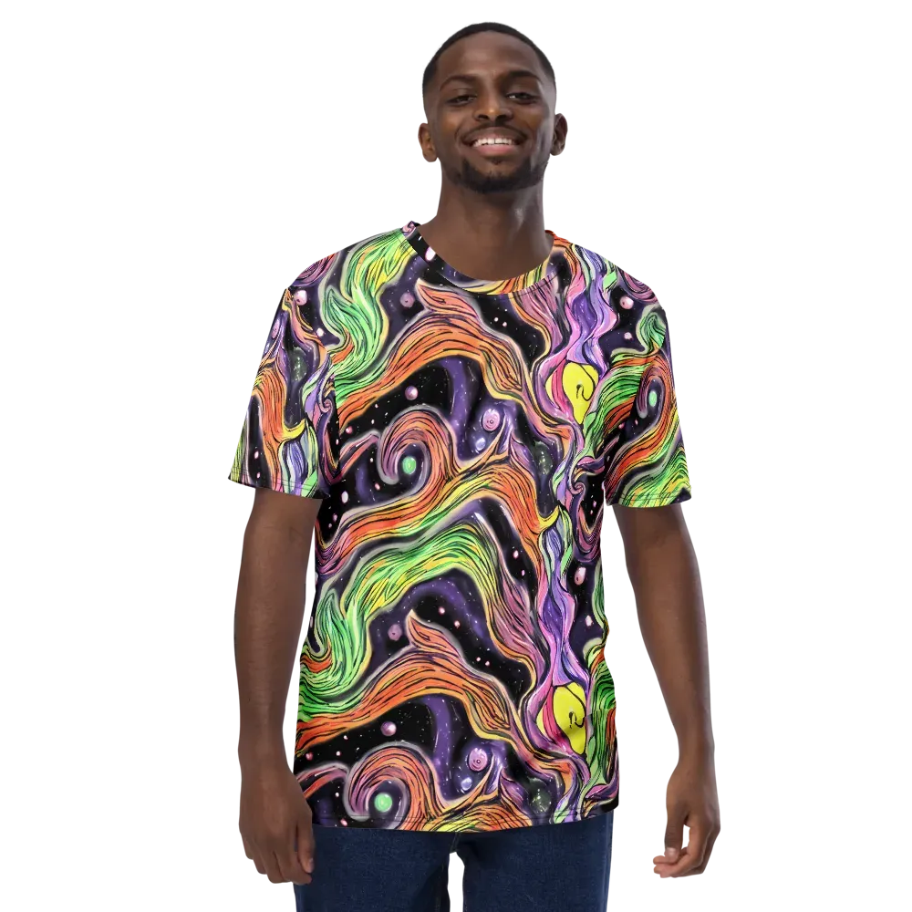 Cosmic Ribbon on Men's Crew Neck T-Shirt — Front