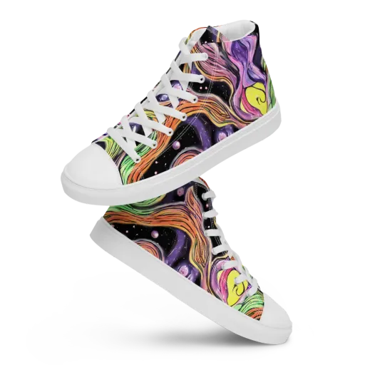 Cosmic Ribbon on a Men's High Top Canvas Shoes