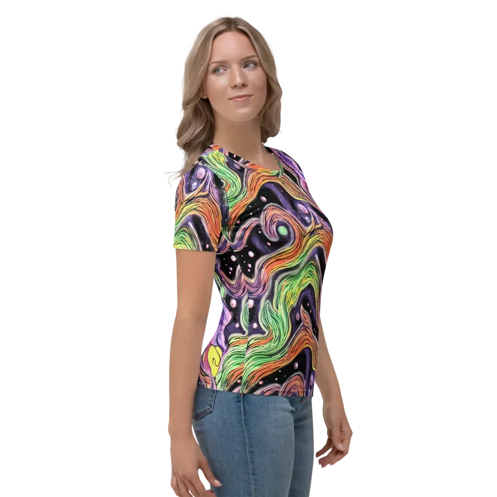 Cosmic Ribbon on Women's Crew Neck T-Shirt — Right