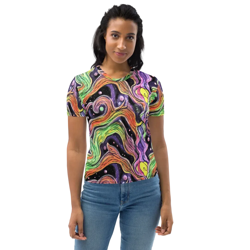 Cosmic Ribbon on Women's Crew Neck T-Shirt — Front