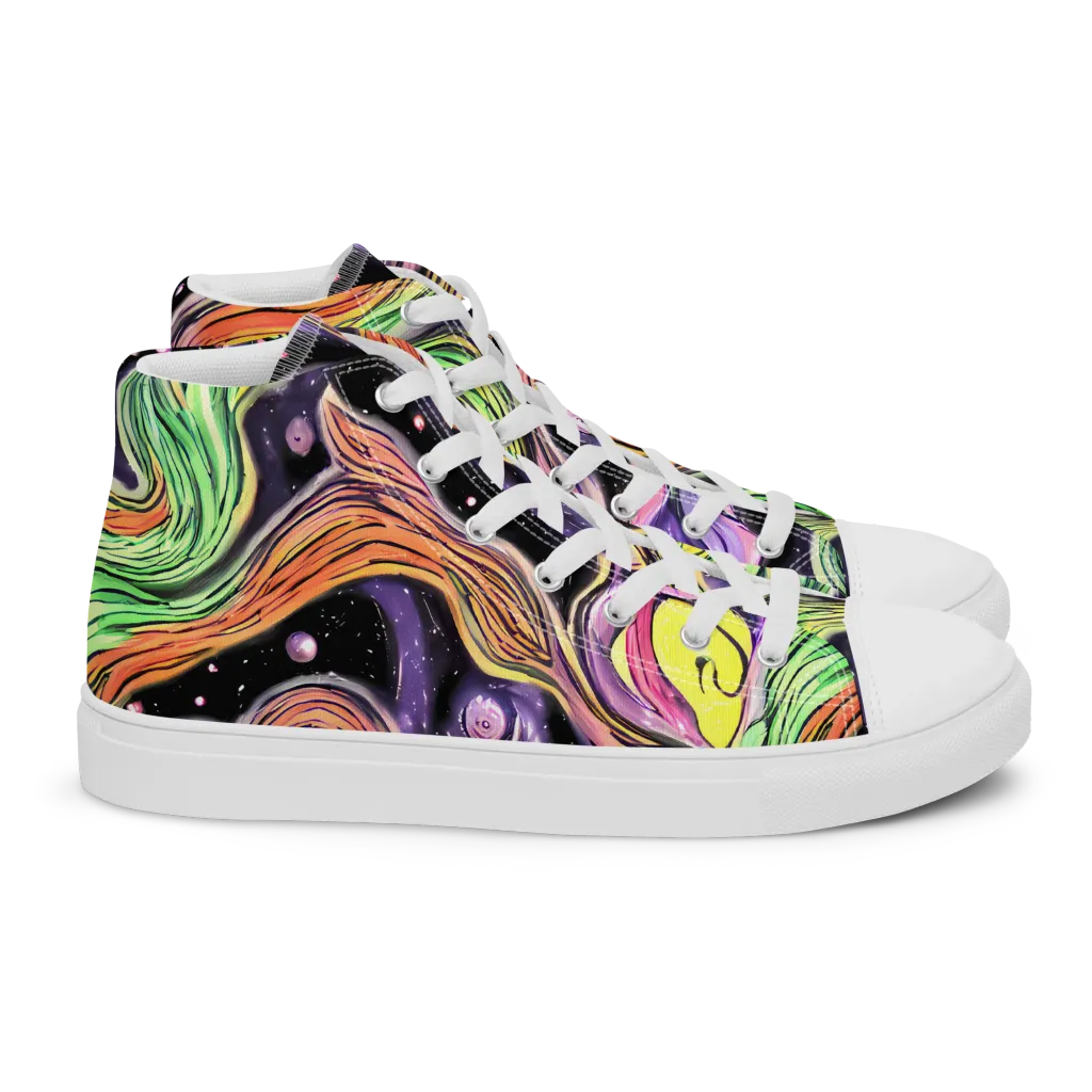 Cosmic Ribbon on Women's High Top Canvas Shoes — Right