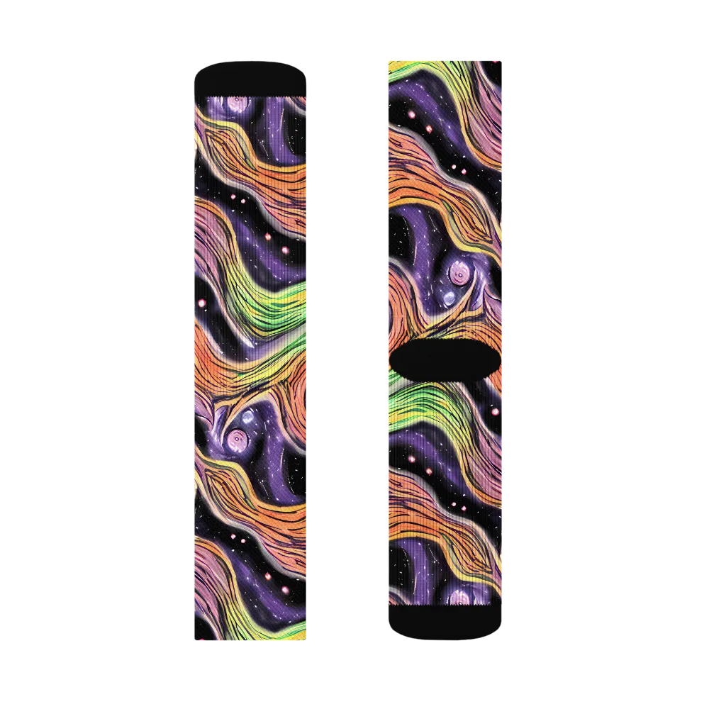 Cosmic Ribbon on Socks — Left Sock
