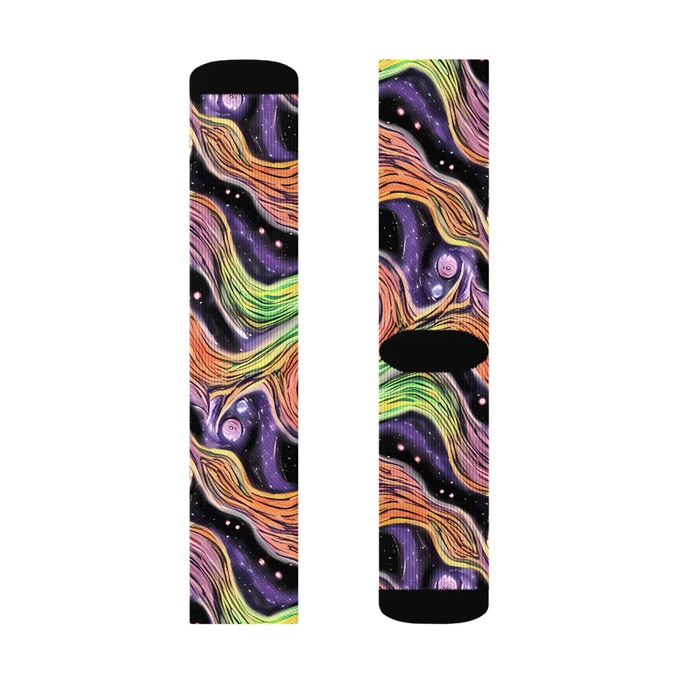 Cosmic Ribbon on Socks — Right Sock