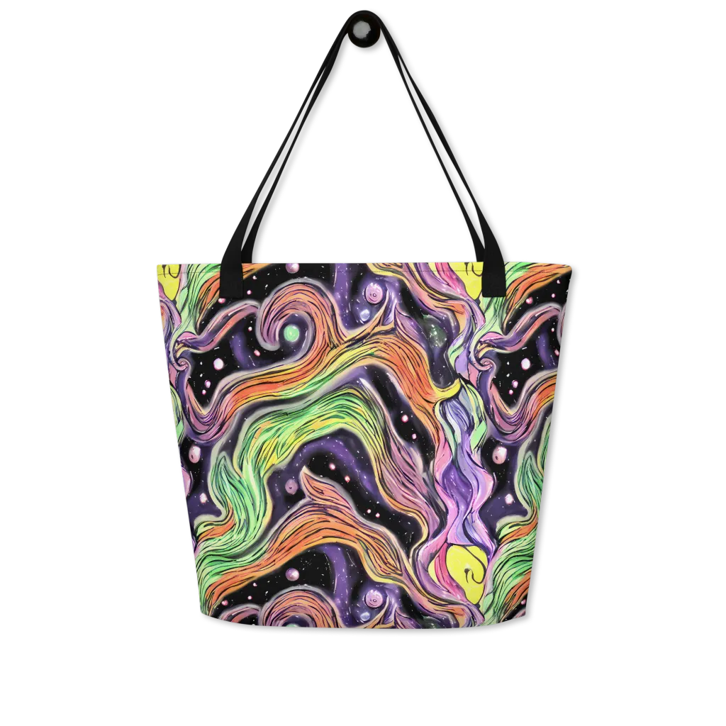 Cosmic Ribbon on Large Tote Bag W/ Pocket — Front