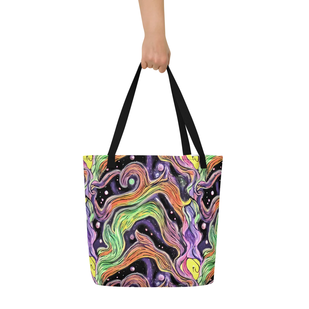Cosmic Ribbon on Large Tote Bag W/ Pocket — Front