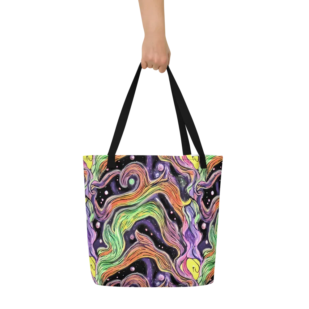 Cosmic Ribbon on Large Tote Bag W/ Pocket — Front