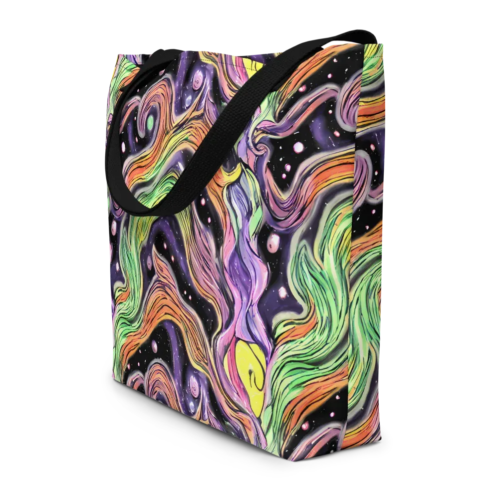 Cosmic Ribbon on Large Tote Bag W/ Pocket — Front