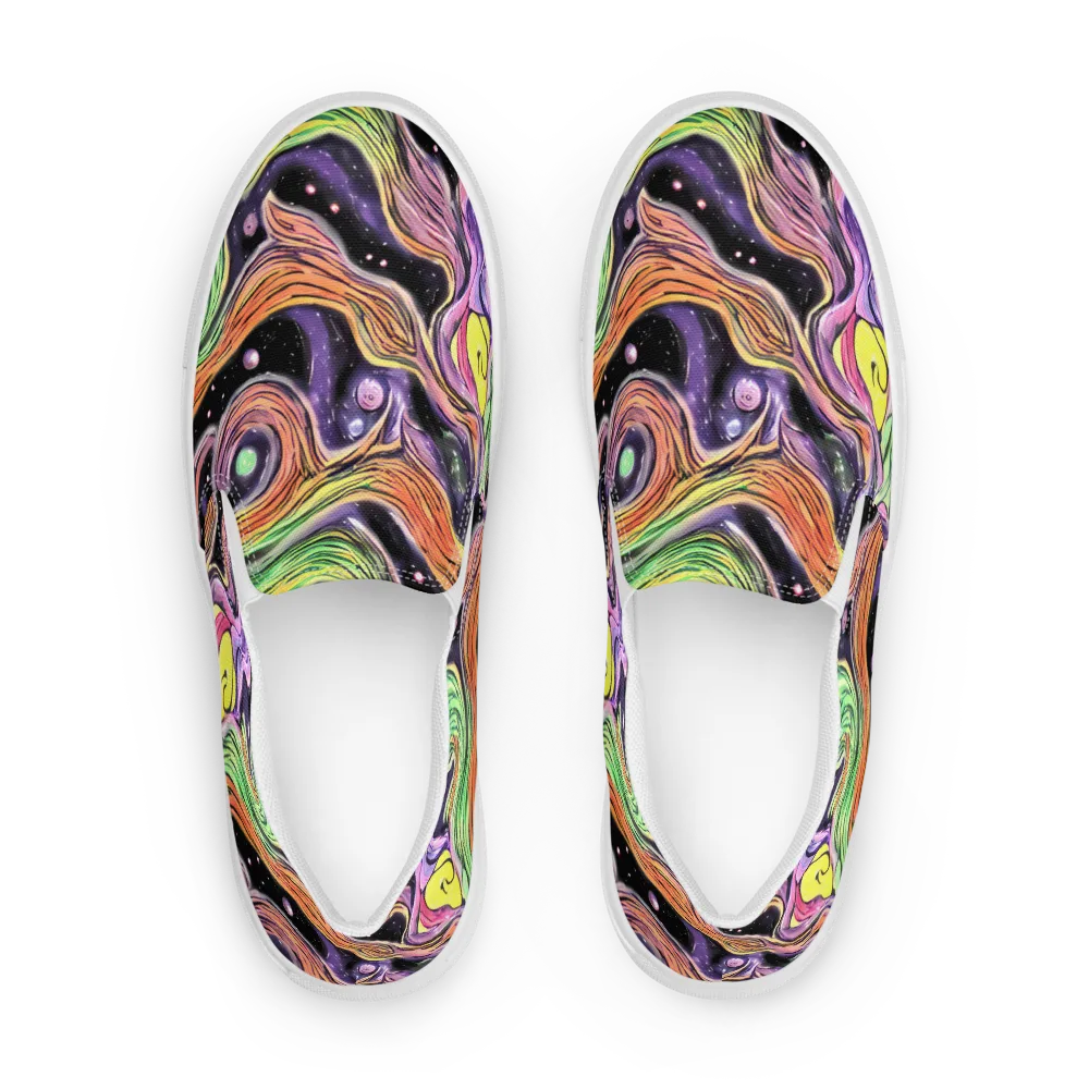 Cosmic Ribbon on Women's Slip-On Canvas Shoes — Front
