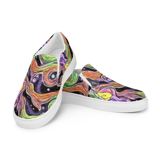 Cosmic Ribbon on a Women's Slip-On Canvas Shoes