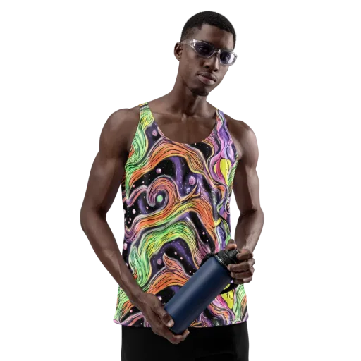 Cosmic Ribbon on a Men's Tank Top
