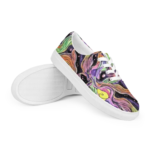Cosmic Ribbon on a Men's Lace-Up Canvas Shoes