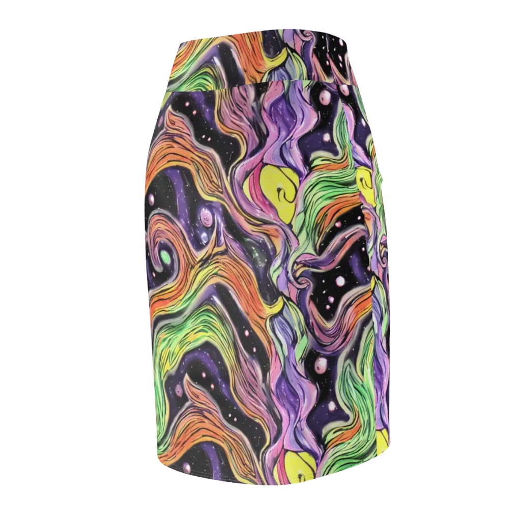 Cosmic Ribbon on Pencil Skirt — Back Side