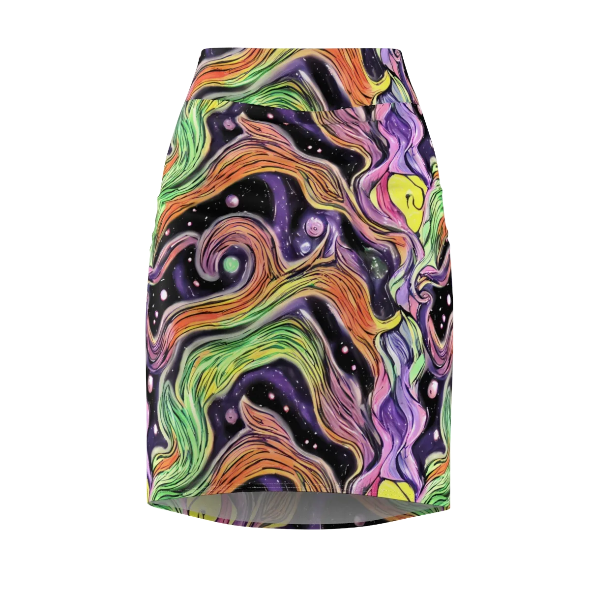 Cosmic Ribbon on Pencil Skirt — Front