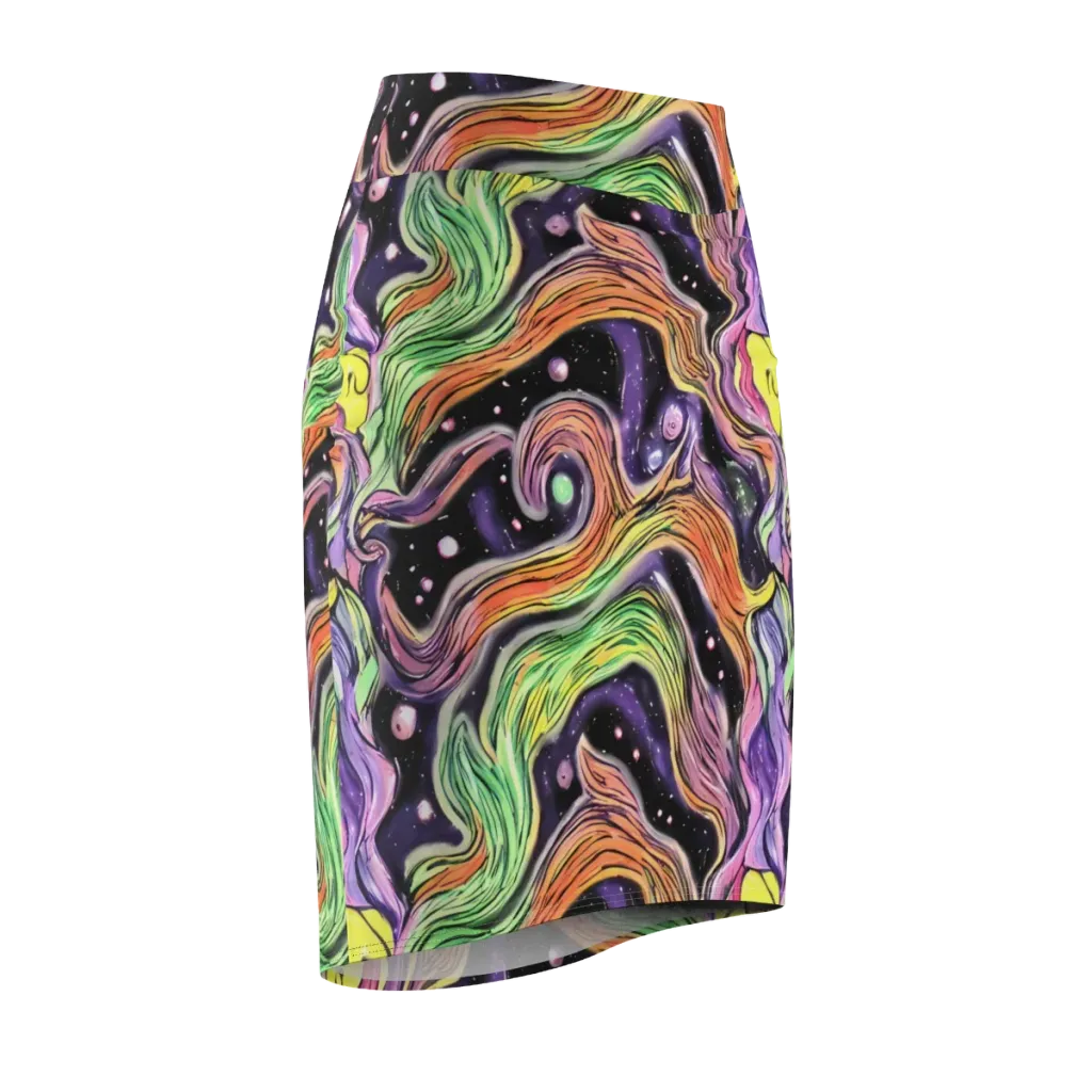 Cosmic Ribbon on Pencil Skirt — Front Side