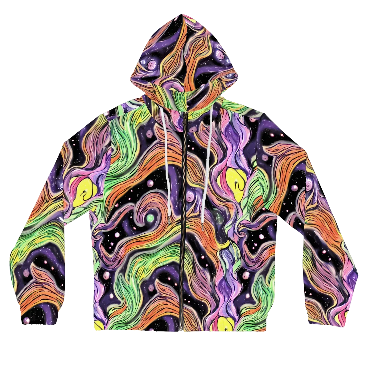 Cosmic Ribbon on Women's Full-Zip Hoodie — Front