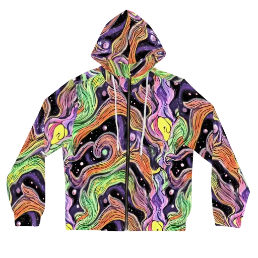 Cosmic Ribbon on a Women's Full-Zip Hoodie