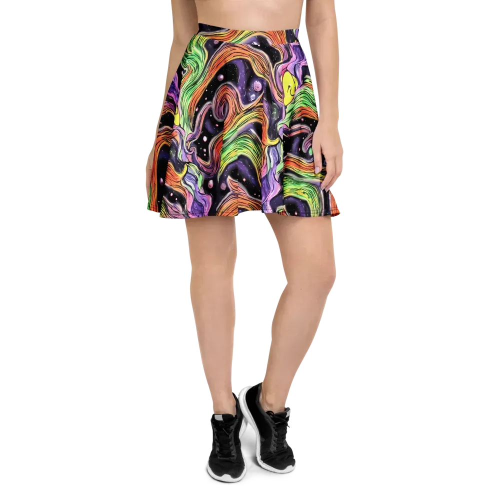 Cosmic Ribbon on Skater Skirt — Front