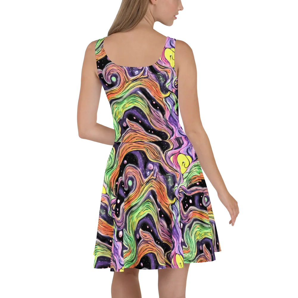 Cosmic Ribbon on Skater Dress — Back