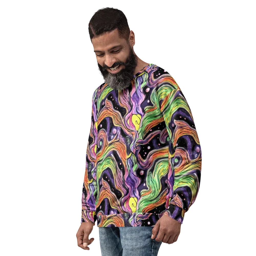 Cosmic Ribbon on Sweatshirt — Left Front