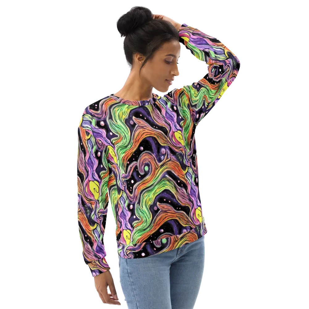 Cosmic Ribbon on Sweatshirt — Right Front