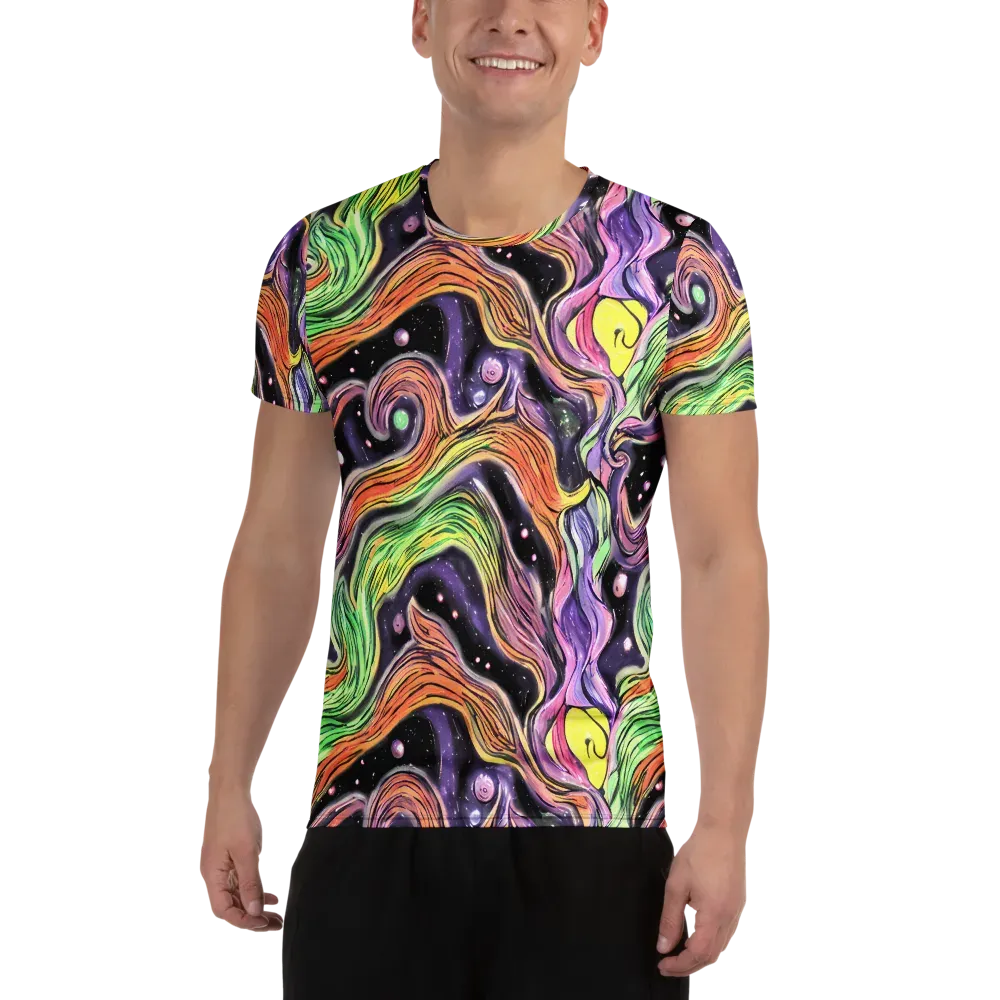 Cosmic Ribbon on Men's Athletic T-Shirt — Front