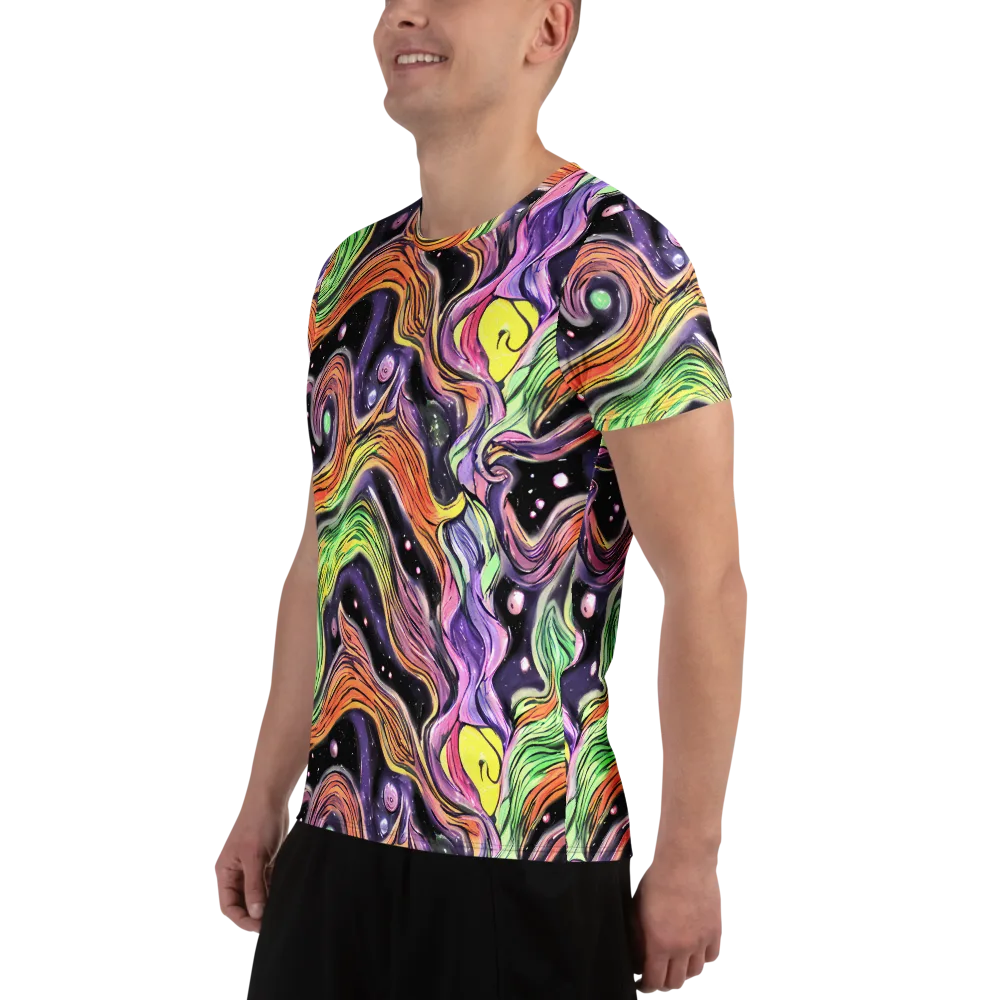 Cosmic Ribbon on Men's Athletic T-Shirt — Left
