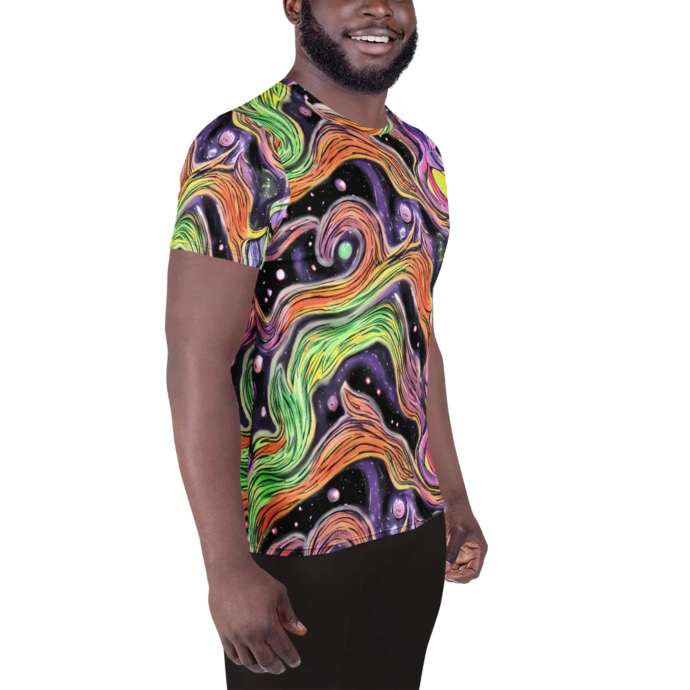 Cosmic Ribbon on Men's Athletic T-Shirt — Right