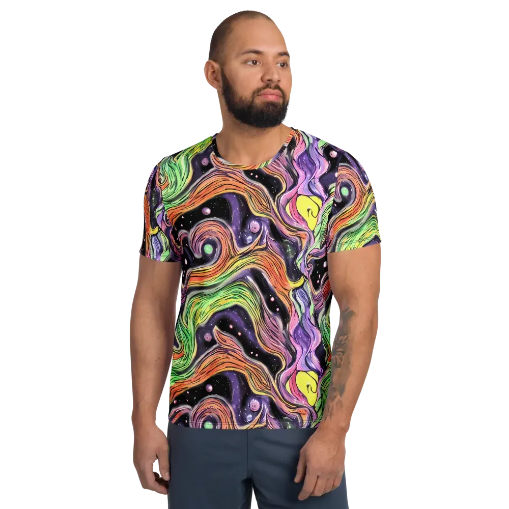 Cosmic Ribbon on Men's Athletic T-Shirt — Front