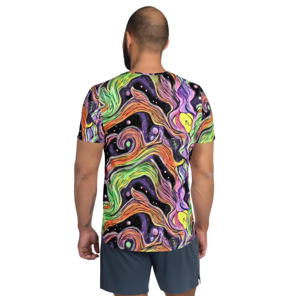 Cosmic Ribbon on Men's Athletic T-Shirt — Back