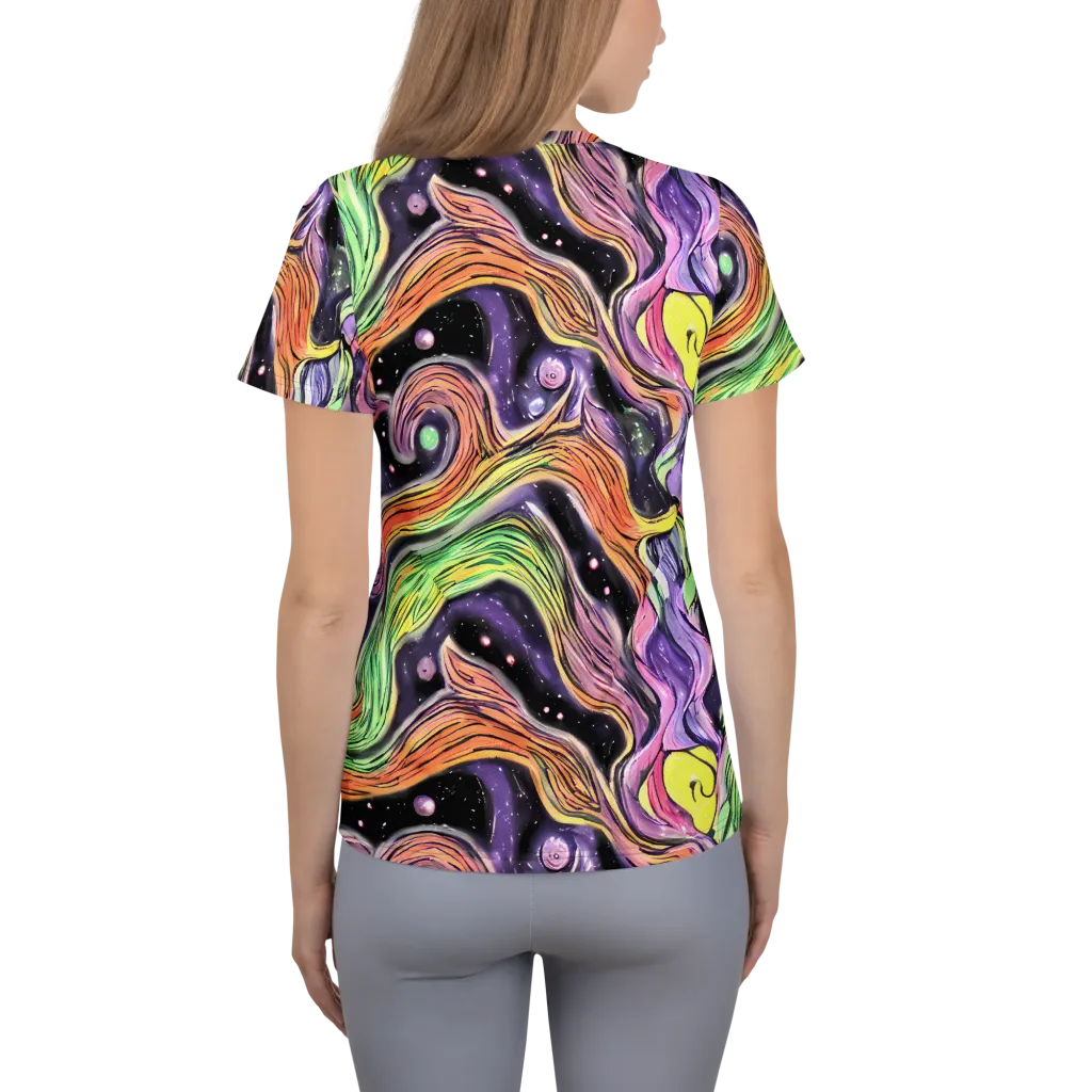 Cosmic Ribbon on Women's Athletic T-Shirt — Back